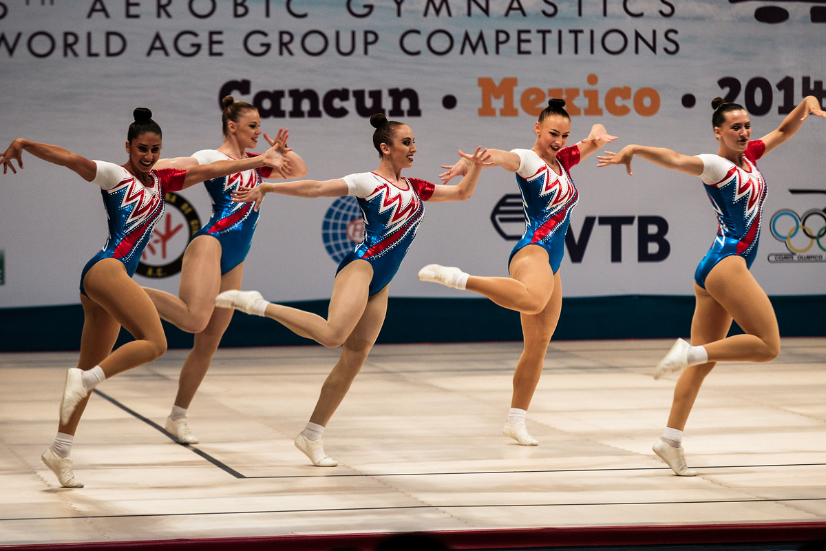 Performance at the aerobic gymnastics world age group competition